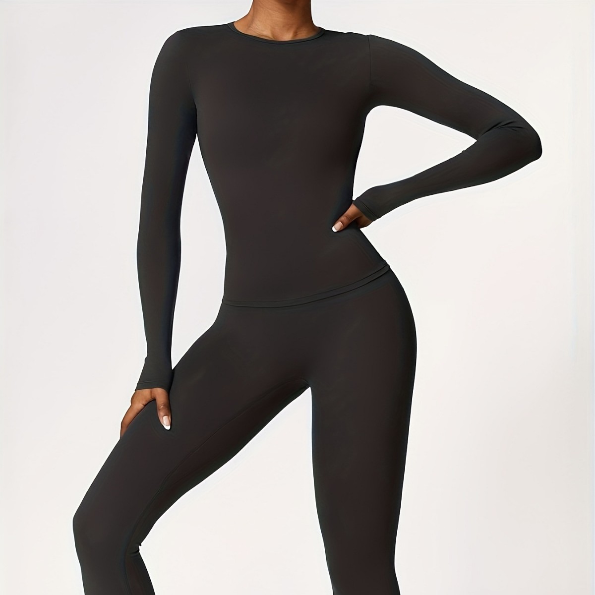Pilates & Yoga En Talavera Raquel Díaz - بدلة يوجا ضيقة ذات أكمام طويلة