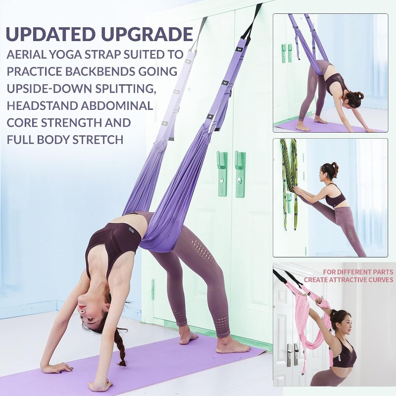 Pilates Yoga Aerial - مجموعة أرجوحة يوغا هوائية قابلة للتعديل،