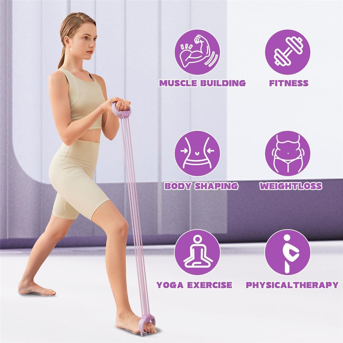 أشرطة مقاومة على شكل الرقم 8 ل - مراجعة Pilates Yoga Stretching وسعره